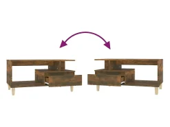 Mesa de centro madera contrachapada roble ahumado 90x49x45 cm