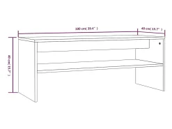 Mesa de centro madera contrachapada gris Sonoma 100x40x40 cm