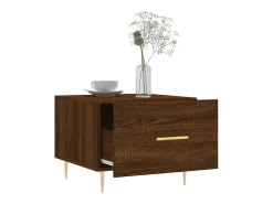 Mesa de centro madera contrachapada roble marrón 50x50x40 cm