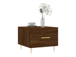 Mesa de centro madera contrachapada roble marrón 50x50x40 cm