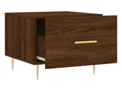 Mesa de centro madera contrachapada roble marrón 50x50x40 cm