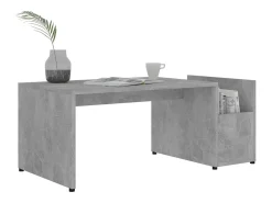 Mesa de centro madera contrachapada gris hormigón 90x45x35 cm