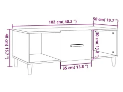 Mesa de centro madera contrachapada negro 102x50x40 cm