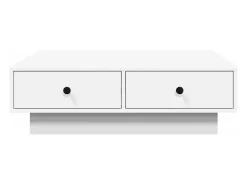 Mesa de centro madera contrachapada blanco 90x90x28 cm