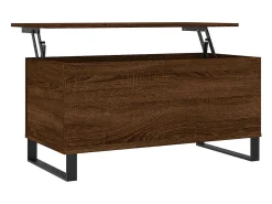 Mesa de centro madera contrachapada roble marrón 90x44,5x45 cm