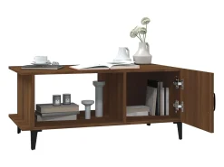 Mesa de centro madera contrachapada roble marrón 90x50x40 cm