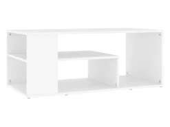 Mesa de centro madera contrachapada blanco 100x50x40 cm