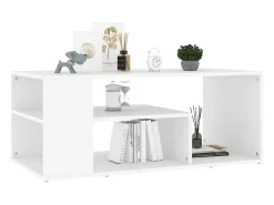Mesa de centro madera contrachapada blanco 100x50x40 cm