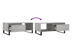 Mesa de centro madera contrachapada gris Sonoma 90x50x36,5 cm