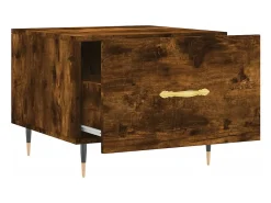 Mesa de centro madera contrachapada roble ahumado 50x50x40 cm