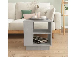 Mesa de centro madera contrachapada gris hormigón 40x40x43 cm