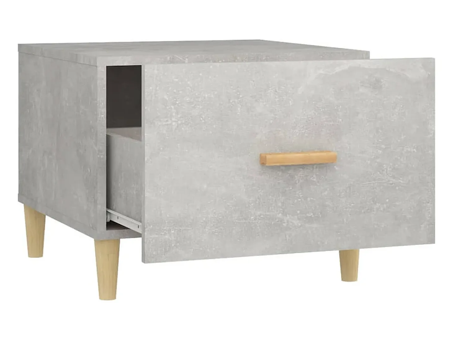 Mesa de centro madera contrachapada gris hormigón 50x50x40cm