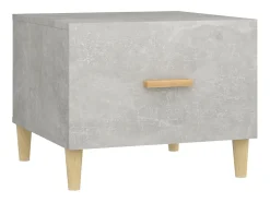 Mesa de centro madera contrachapada gris hormigón 50x50x40cm