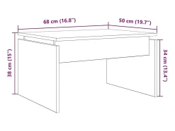 Mesa de centro madera contrachapada madera vieja 68x50x38 cm