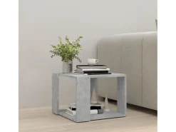Mesa de centro madera contrachapada gris hormigón 40x40x30 cm