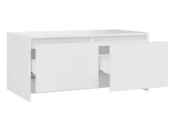 Mesa de centro madera contrachapada blanco 90x50x41,5 cm
