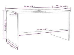 Mesa de centro madera contrachapada blanco 80x50x42,5 cm