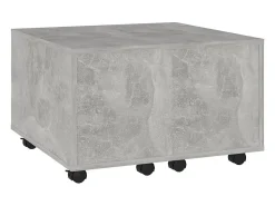 Mesa de centro madera contrachapada gris hormigón 60x60x38 cm