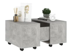 Mesa de centro madera contrachapada gris hormigón 60x60x38 cm