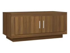 Mesa de centro madera contrachapada roble marrón 102x50x45 cm