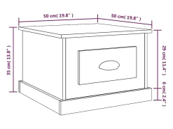 Mesa de centro madera contrachapada negra 50x50x35 cm