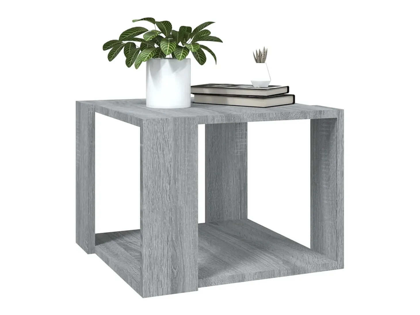Mesa de centro madera contrachapada gris Sonoma 40x40x30 cm