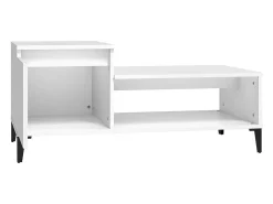 Mesa de centro madera contrachapada blanco 100x50x45 cm
