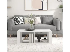Mesa de centro madera contrachapada blanco 100x50x36 cm
