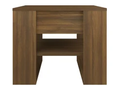 Mesa de centro madera contrachapada roble marrón 55,5x55x45 cm
