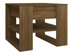 Mesa de centro madera contrachapada roble marrón 55,5x55x45 cm