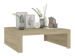 Mesa de centro madera contrachapada roble Sonoma 100x100x35 cm