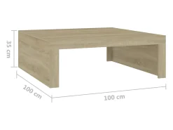 Mesa de centro madera contrachapada roble Sonoma 100x100x35 cm