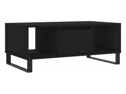 Mesa de centro madera contrachapada negro 90x50x36,5 cm