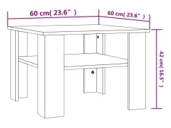 Mesa de centro madera contrachapada roble Sonoma 60x60x42 cm