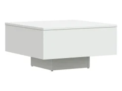 Mesa de centro madera contrachapada blanco 60x60x31,5 cm