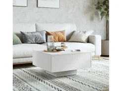 Mesa de centro madera contrachapada blanco 60x60x31,5 cm