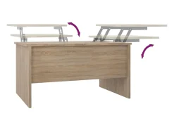 Mesa de centro madera contrachapada roble Sonoma 80x50,5x42,5cm