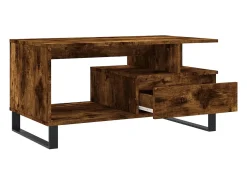 Mesa de centro madera contrachapada roble ahumado 90x49x45 cm