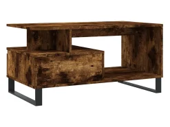 Mesa de centro madera contrachapada roble ahumado 90x49x45 cm