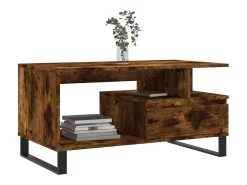 Mesa de centro madera contrachapada roble ahumado 90x49x45 cm