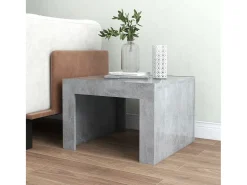 Mesa de centro madera contrachapada gris hormigón 50x50x35 cm