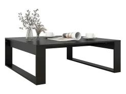 Mesa de centro madera contrachapada negro 100x100x35 cm