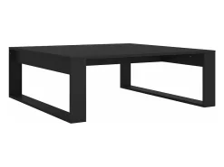 Mesa de centro madera contrachapada negro 100x100x35 cm