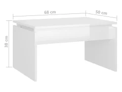 Mesa de centro madera contrachapada blanco brillante 68x50x38cm