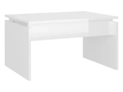 Mesa de centro madera contrachapada blanco brillante 68x50x38cm