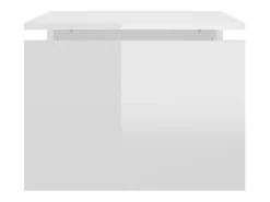 Mesa de centro madera contrachapada blanco brillante 68x50x38cm
