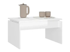 Mesa de centro madera contrachapada blanco brillante 68x50x38cm
