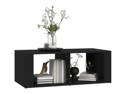 Mesa de centro madera contrachapada negro 100x50x36 cm