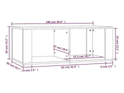 Mesa de centro madera contrachapada negro 100x50x36 cm