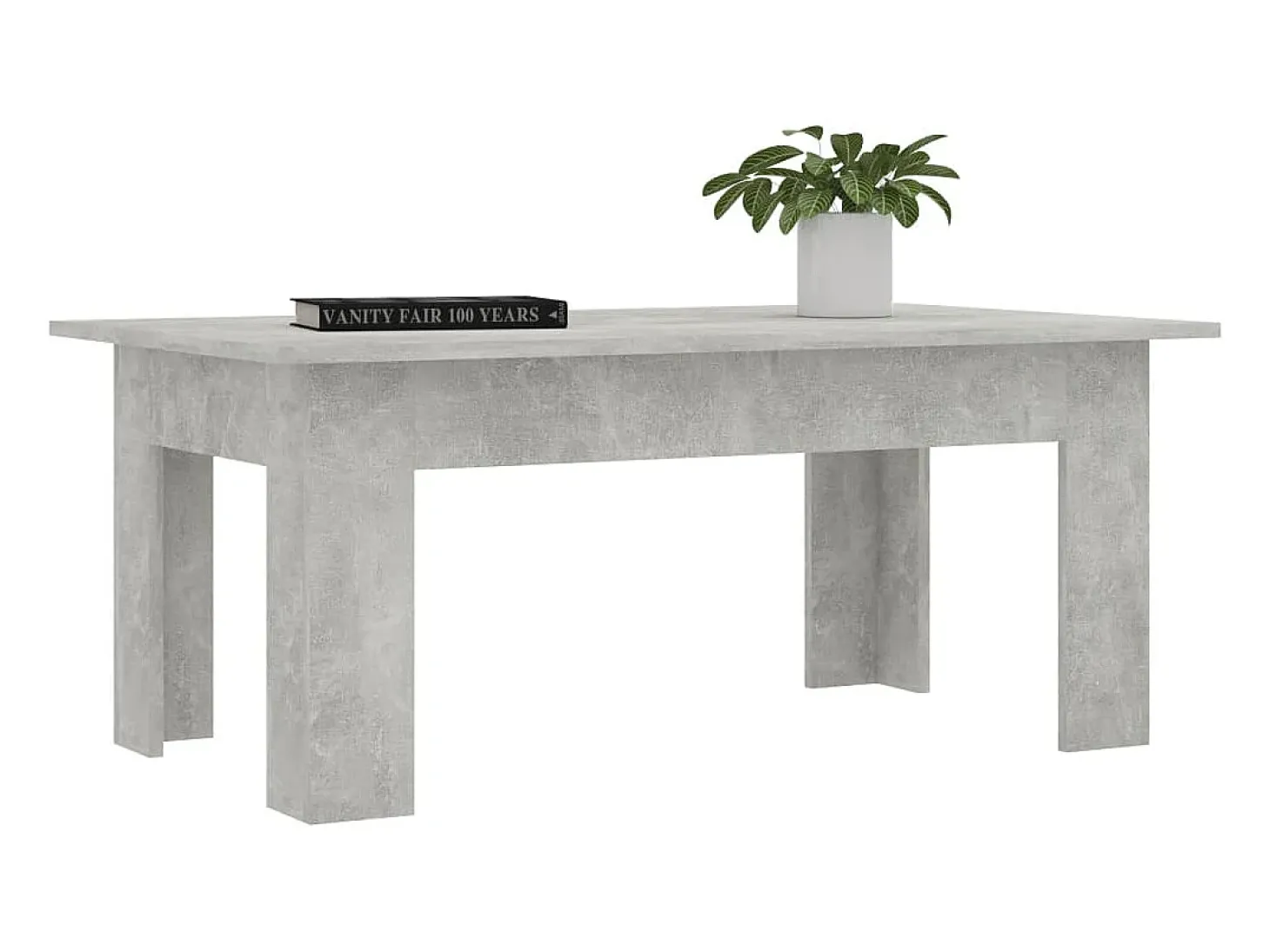 Mesa de centro madera contrachapada gris hormigón 100x60x42 cm